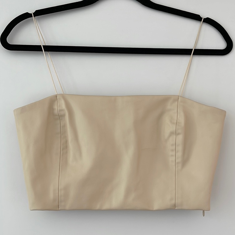 ZARA | FAUX LEATHER CROP TOP